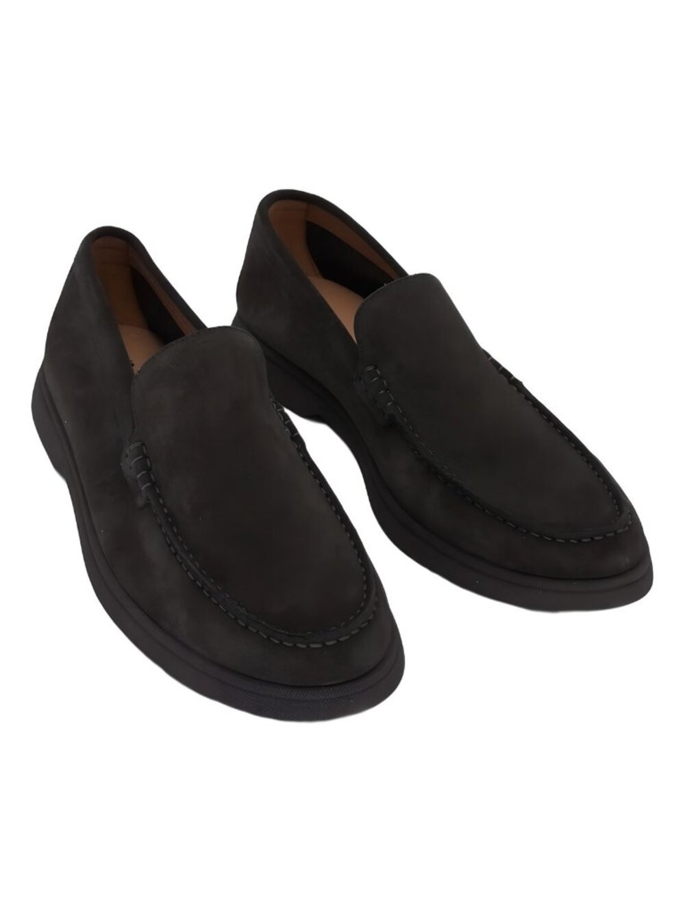 Boss Men's Sienne Slip On Moc Toe Loafers Dark Brown Tonal Size US 12M EU 45